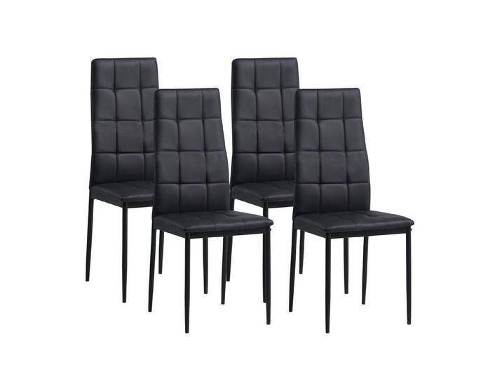 Albatros International Esszimmerstuhl Esszimmerstühle RIMINI 4erSET Schwarz Edles Design Kunstleder (4er Set, Schwarz), edles Italienisches Design, Polsterstuhl, hohe Belastbarkeit, Modern von Albatros-International