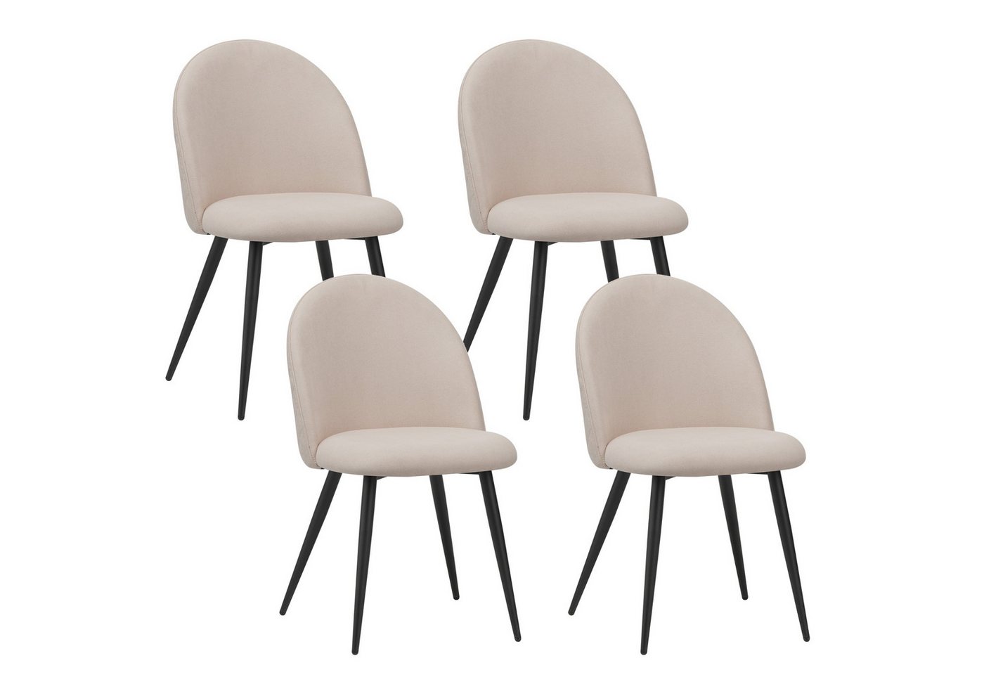 Albatros International Esszimmerstuhl Esszimmerstuhl CAPO Stoff 4er Set Beige Vintage Design modern (4er Set, Beige), Stilvolles Vintage Design, Eleganter Polsterstuhl am Esstisch von Albatros International