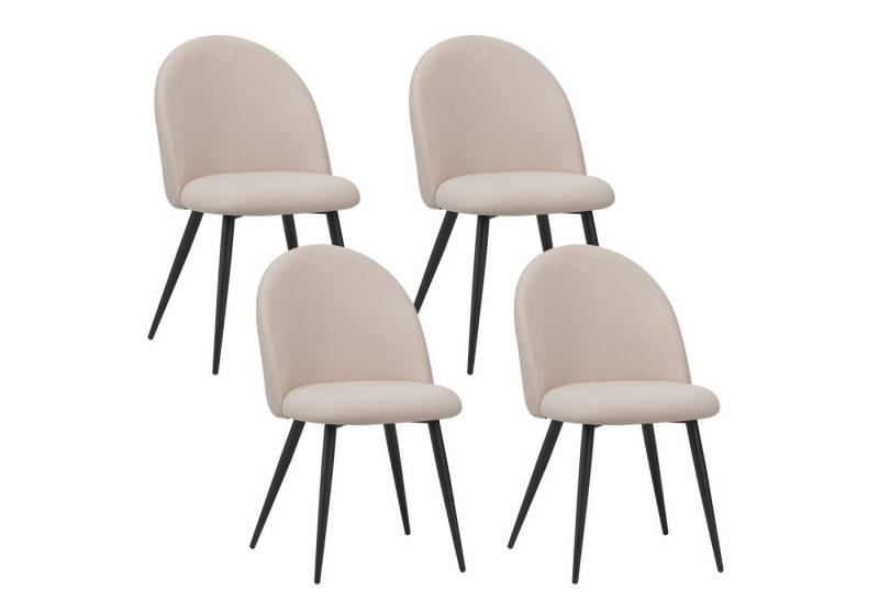 Albatros International Esszimmerstuhl Esszimmerstuhl CAPO Stoff 4er Set Beige Vintage Design modern (4er Set, Beige), Stilvolles Vintage Design, Eleganter Polsterstuhl am Esstisch von Albatros International