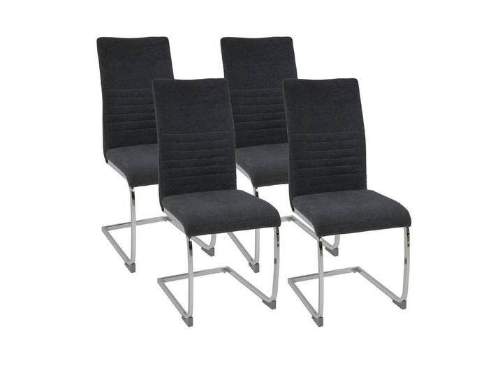 Albatros International Freischwinger Freischwinger LUGANO 4er Set Grau Modernes Design Stoff (4er Set, Grau), Esszimmerstuhl Schwingstuhl mit modernem Design, dicke Polsterung von Albatros-International
