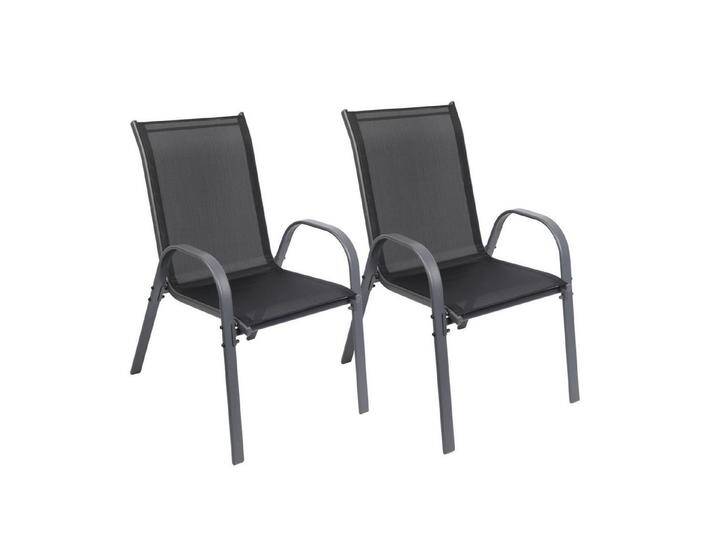 Albatros International Gartenstuhl Gartenstuhl KUBA stapelbar, 2er Set bequem belastbar Metall (mit robustem Metallgestell und hoher Belastbarkeit – Stapelstühle) von Albatros-International