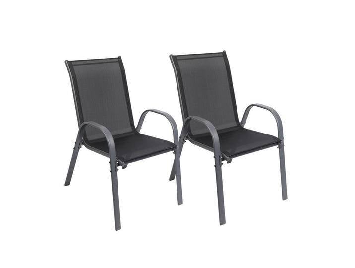 Albatros International Gartenstuhl Gartenstuhl KUBA stapelbar, 2er Set bequem belastbar Metall (mit robustem Metallgestell und hoher Belastbarkeit – Stapelstühle) von Albatros-International
