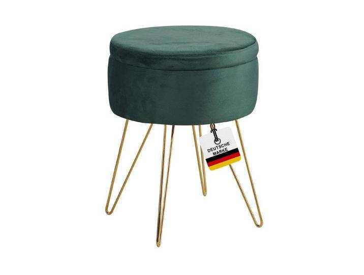 Albatros International Polsterhocker Albatros Hocker mit Stauraum Cannes Sitzhocker mit Stauraum, Modern (Grün, Samt), optimal als Fußhocker oder Hocker Schminktisch von Albatros-International