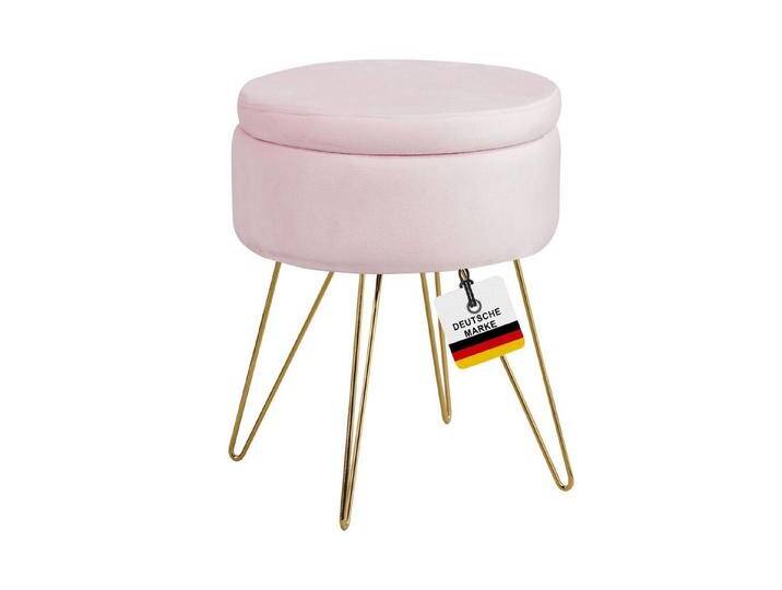 Albatros International Polsterhocker Albatros Hocker mit Stauraum Cannes Sitzhocker mit Stauraum, Modern (Rosa, Samt), optimal als Fußhocker oder Hocker Schminktisch von Albatros-International