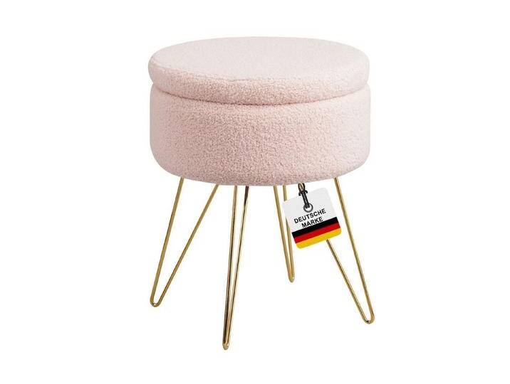 Albatros International Polsterhocker Albatros Hocker mit Stauraum Cannes Sitzhocker mit Stauraum, Modern (Rosa, Sherpa), optimal als Fußhocker oder Hocker Schminktisch von Albatros-International