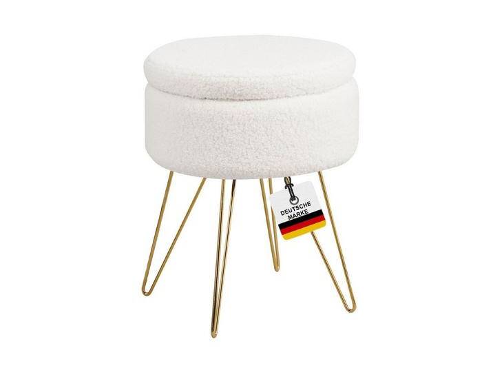 Albatros International Polsterhocker Albatros Hocker mit Stauraum Cannes Sitzhocker mit Stauraum, Modern (Weiss, Sherpa), optimal als Fußhocker oder Hocker Schminktisch von Albatros-International
