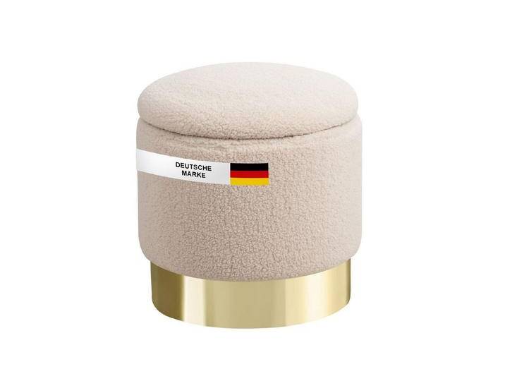 Albatros International Polsterhocker Albatros Hocker mit Stauraum Nizza Sitzhocker mit Stauraum, Modern (Beige, Sherpa), optimal als Fußhocker oder Hocker Schminktisch von Albatros-International