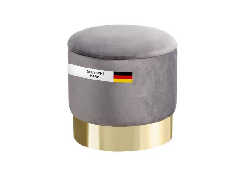 Albatros International Polsterhocker Albatros Hocker mit Stauraum Nizza Sitzhocker mit Stauraum, Modern (Grau, Samt), optimal als Fußhocker oder Hocker Schminktisch von Albatros International