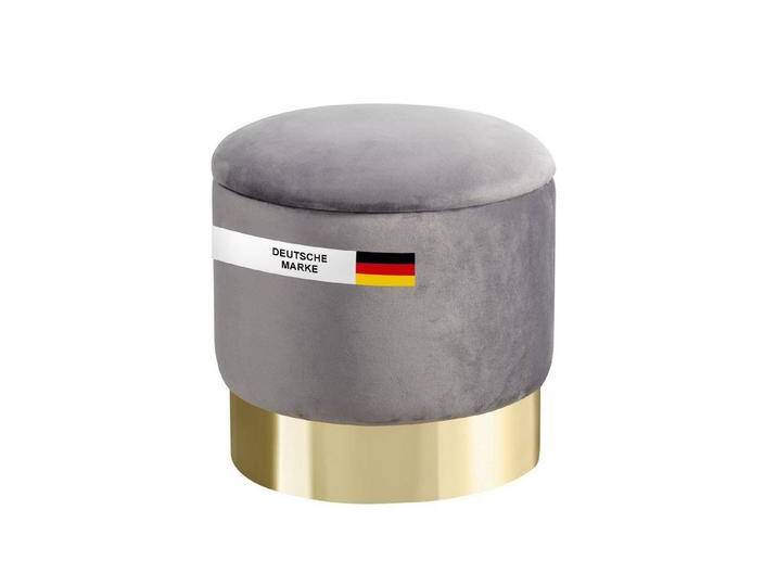 Albatros International Polsterhocker Albatros Hocker mit Stauraum Nizza Sitzhocker mit Stauraum, Modern (Grau, Samt), optimal als Fußhocker oder Hocker Schminktisch von Albatros-International
