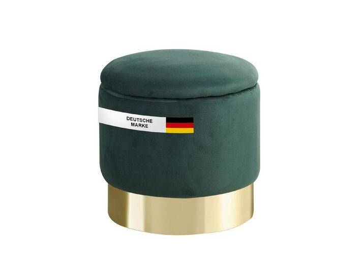 Albatros International Polsterhocker Albatros Hocker mit Stauraum Nizza Sitzhocker mit Stauraum, Modern (Grün, Samt), optimal als Fußhocker oder Hocker Schminktisch von Albatros-International