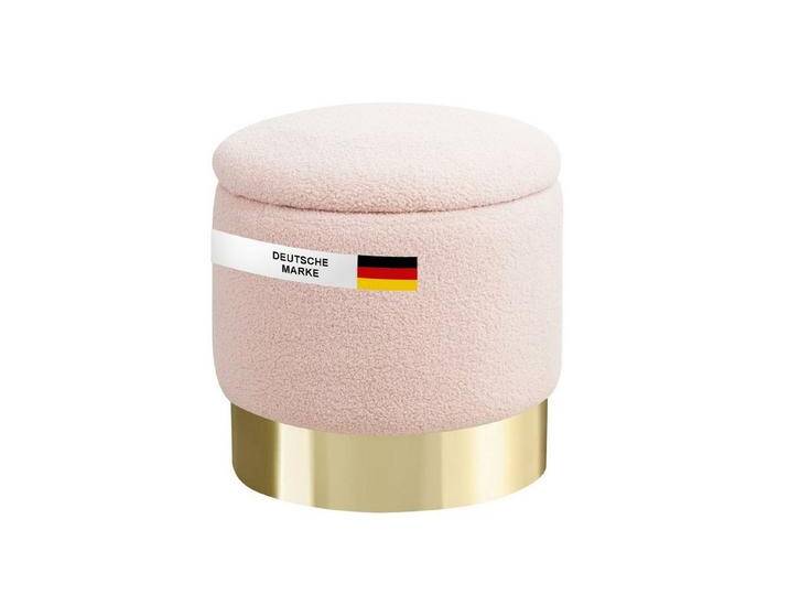Albatros International Polsterhocker Albatros Hocker mit Stauraum Nizza Sitzhocker mit Stauraum, Modern (Rosa, Sherpa), optimal als Fußhocker oder Hocker Schminktisch von Albatros-International