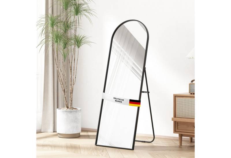 Albatros International Spiegel Ganzkörperspiegel – Bogen Spiegel mit schwarzem Rahmen (140 x 50 cm groß – hochwertiges und nachhaltiges Glas), Standspiegel oder großer Wandspiegel im modernen Design von Albatros International