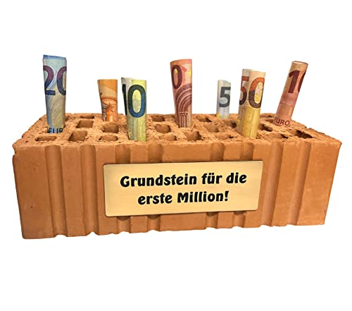 Ziegelstein - Grundstein für die erste Million - Geldgeschenk - Geburtstag - Abschluss - Abitur - Bachelor - Ausbildung von Albcraft MADE WITH LOVE