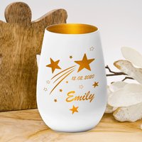 Sternenkind Trauerlicht Gedenklicht - Sternschnuppe Windlicht Teelichtglas Personalisierbar Erinnerung Trauergeschenk Mit Name Und Datum von AlbcraftDE