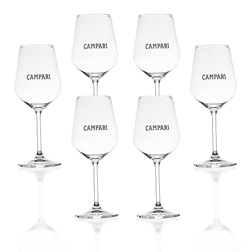 6 Stück Original Campari Stiel-Glas Stiel-Gläser Cocktailglas Cocktailgläser Set, Transparent von Albellion