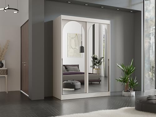 Albello Kleiderschrank CLASSY Kaschmir Schwarz 150x65x215 cm – Moderner Schrank mit Spiegel & Schiebetüren – mit 5 Fächern & Kleiderstange – Spiegelfront platzsparend, MDF 16 mm, für Schlafzimmer Flur Albello Kleiderschrank CLASSY Kaschmir Schwarz 150x65x215 cm – Moderner Schrank mit Spiegel & Schiebetüren – mit 5 Fächern & Kleiderstange – Spiegelfront platzsparend, MDF 16 mm, für Schlafzimmer Flur von Albello