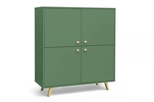 Albello Kommode Selly Schlafzimmer Kommode Modernes Sideboard Kommode Holzwerkstoff Kommode Grün 100 x 112 x 41 cm von Albello