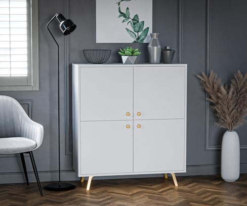 Albello Kommode Selly Schlafzimmer Kommode Modernes Sideboard Kommode Holzwerkstoff Kommode Weiß 100 x 112 x 41 cm Albello Kommode Selly Schlafzimmer Kommode Modernes Sideboard Kommode Holzwerkstoff Kommode Weiß 100 x 112 x 41 cm von Albello