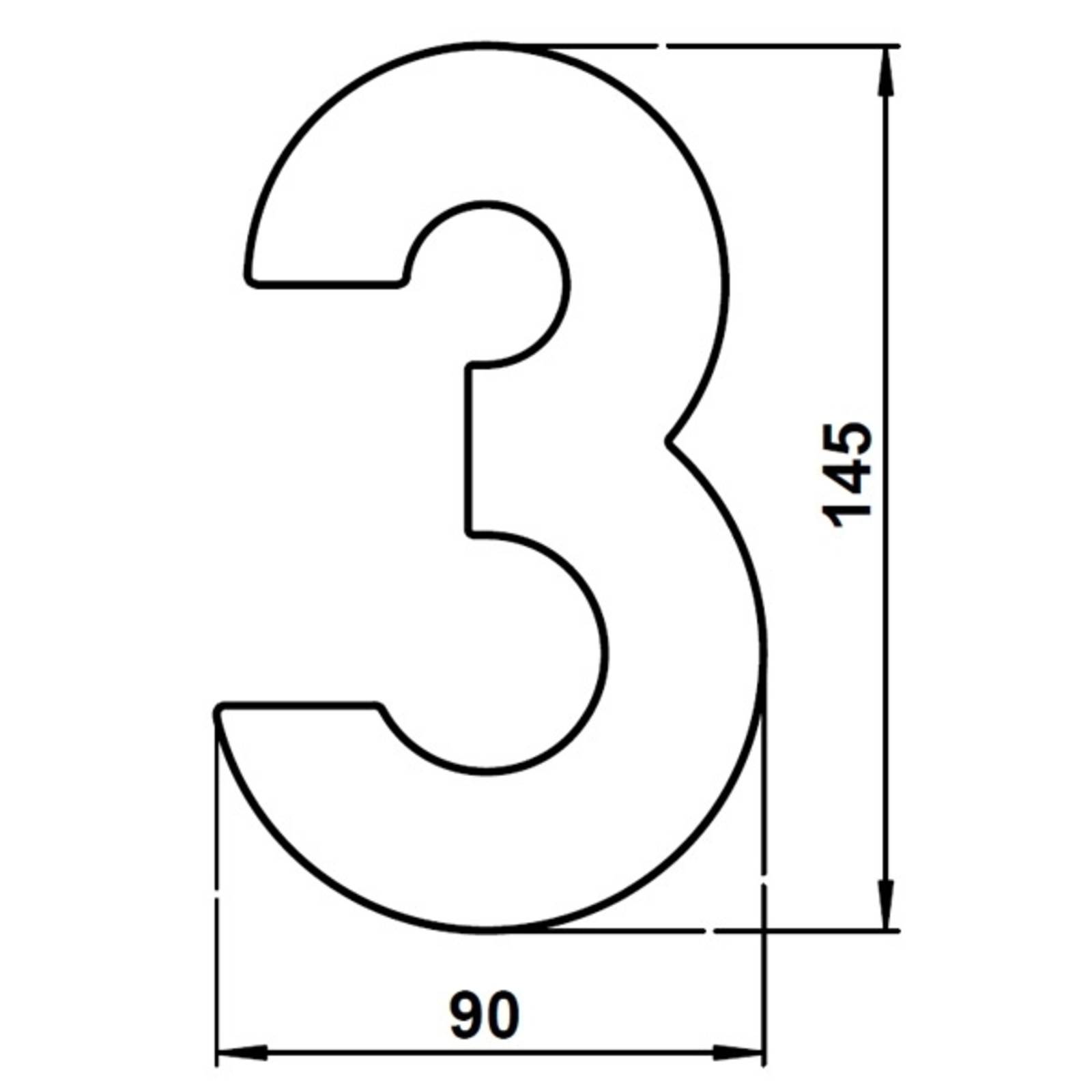 Hausnummer 3 - aus Edelstahl von Albert Leuchten