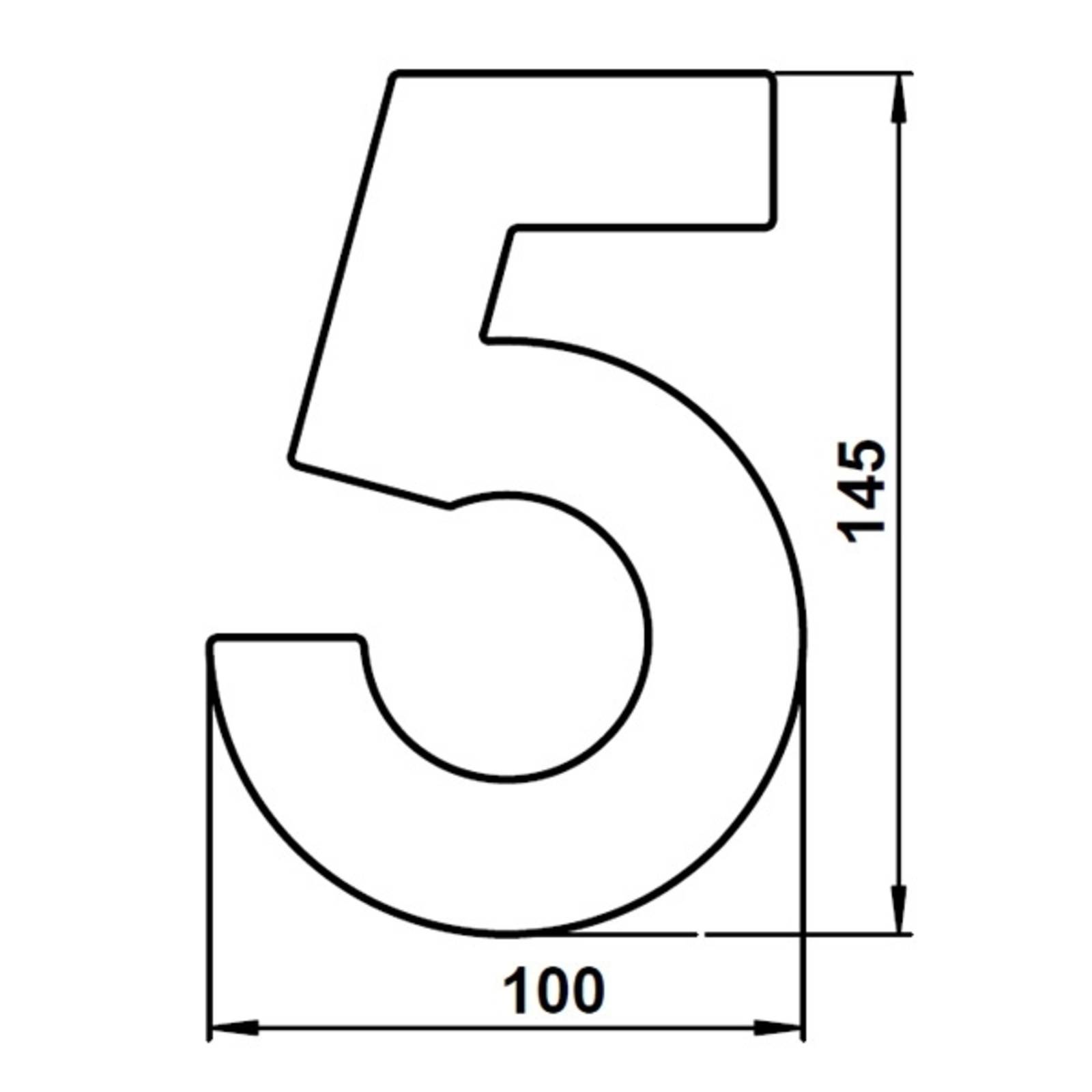 Hausnummer 5 - aus Edelstahl von Albert Leuchten