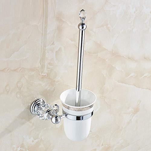 Alberta WC Bürste Klobürste für Luxus Golden European Style Messing Kristall Toilettenbürstenhalter, vergoldete Toilettenbürste Badezimmerprodukte Badezimmerzubehör-Rot von Alberta