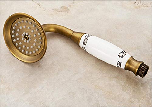 Duschkopf Duschbrause Brausekopf Handbrause Antike Messing Badezimmer Dusche Wasserhahn Zubehör 8 "Regenduschkopf/Handbrause / 150cm Schlauch/Winkelventil/Halterung-2 von Alberta