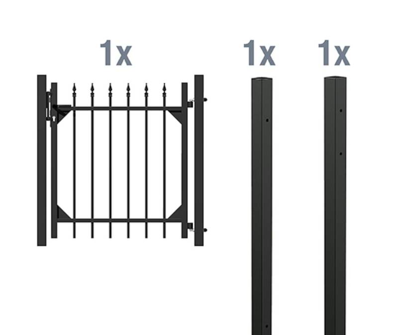 Alberts® Einzeltor-Set Chaussee zum Einbetonieren Anthrazitgrau RAL 7016 1000 mm 965 mm von Alberts
