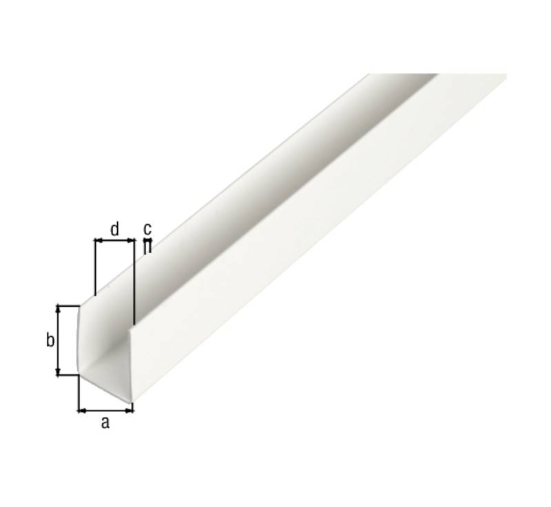 Alberts® U-Profil, Kunststoff, versch. Größen-2 m-Weiß-21 x 10 mm von Alberts