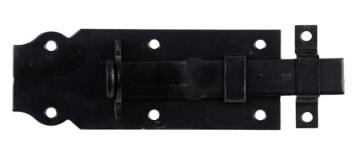 Alberts 117085 Schlossriegel - verzinkt - schwarz - kunststoffbeschichtet - gerade - mit Schlaufe - 120 mm von Alberts