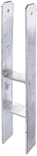 Alberts 205003 H-Pfostenträger | feuerverzinkt | lichte Breite 121 mm | Gesamthöhe 800 mm | Materialstärke 8 mm von Alberts