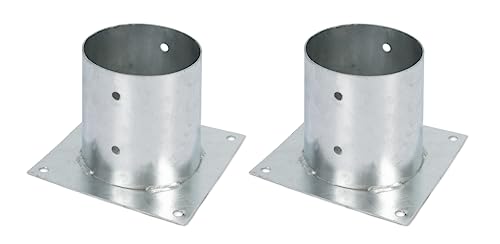 Alberts 212599 Aufschraubhülse | für Rund- oder Vierkantholzpfosten | feuerverzinkt | Ø141 mm | 2er Set von Alberts