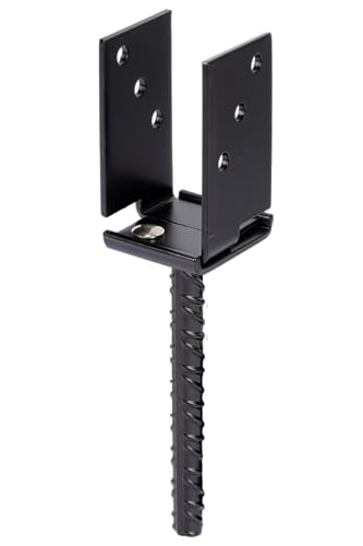 Alberts 215545 U-Pfostenträger - breitenverstellbar - Typ370 - schwarz - kunststoffbeschichtet von Alberts