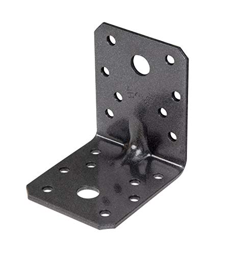 Alberts 301866 DURAVIS® Schwerlast-Winkelverbinder mit Sicke | schwarzdiamant duplexbeschichtet | Größe 70 x 70 x 55 mm von Alberts