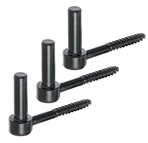 Alberts 306434 Kloben zum Einschrauben | J-Haken, mit angeschnittenem Gewinde | schwarzer Tauchlack | Dornmaß Ø14 mm | Länge 105 mm | 3er Set von Alberts