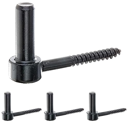 Alberts 306632 Kloben zum Einschrauben | J-Haken, mit angeschnittenem Gewinde | schwarzer Tauchlack | Dornmaß Ø16 mm | Länge 110 mm (Packung mit 4) von Alberts