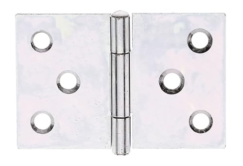 GAH.ALBERTS 34647 8 Scharnier breit 40 mm verzinkt, Silber, 40 x 58 mm von Alberts