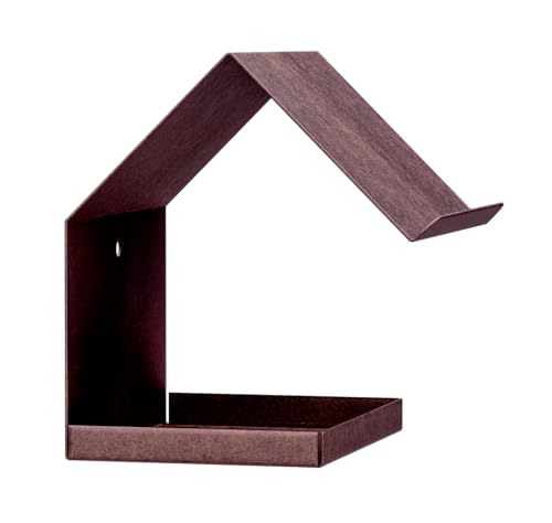 Alberts 355074 Vogelhäuschen Spitzdach | Vogelfutterhaus aus Stahl in verschiedenen Trendfarben | Vogelhaus zum aufhängen oder hinstellen | Größe 145 x 150 x 180 mm von Alberts