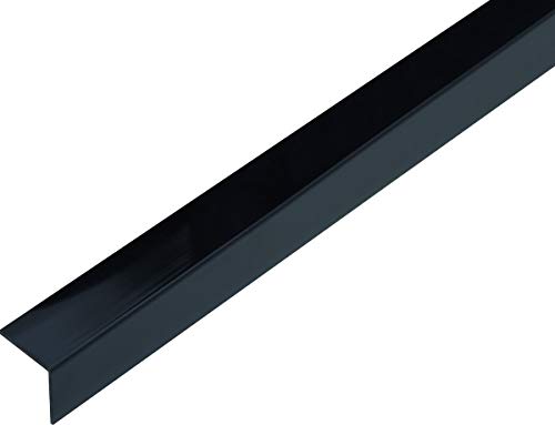 Alberts 433000 Winkelprofil | selbstklebend | Kunststoff, schwarz glänzend | 1000 x 20 x 20 mm von Alberts