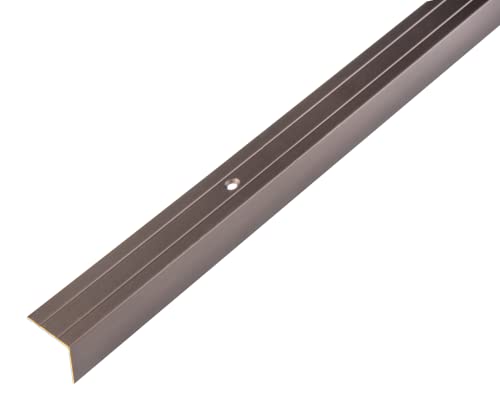 Alberts 477271 Treppenkanten-Schutzprofil | Aluminium, bronzefarbig eloxiert | 2000 x 25 x 20 mm von Alberts