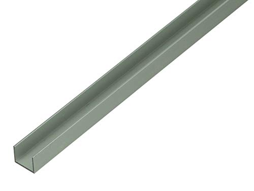 Alberts 485610 U-Profil | speziell für 19 mm starke Spanplatten | Aluminium, silberfarbig eloxiert | 1000 x 22 x 15 mm von Alberts