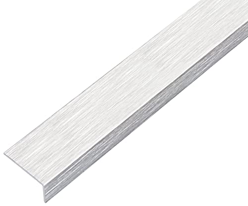 Alberts 489083 Winkelprofil | selbstklebend | Aluminium, edelstahldesign, hell | 1000 x 15 x 10 mm von Alberts