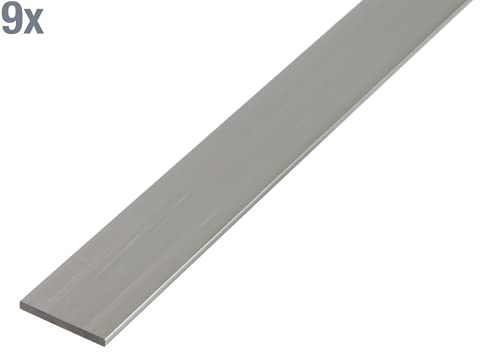 Alberts 497439 Flachstange | Aluminium, natur | 1000 x 15 x 2 mm | 9er Set von Alberts