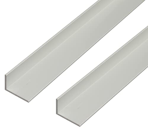 Alberts 497811 Winkelprofil | Aluminium, silberfarbig eloxiert | 1000 x 50 x 20 mm | 2er Set von Alberts