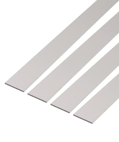 Alberts 497903 Flachstange | Aluminium, silberfarbig eloxiert | 1000 x 30 x 2 mm | 4er Set von Alberts