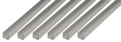 Alberts 498337 U-Profil | Aluminium, silberfarbig eloxiert | 1000 x 16 x 13 mm | 6er Set von Alberts