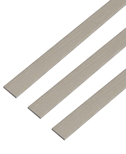 Alberts 499419 Flachstange | selbstklebend | Aluminium, edelstahldesign, dunkel | 1000 x 20 x 2 mm | 3er Set von Alberts