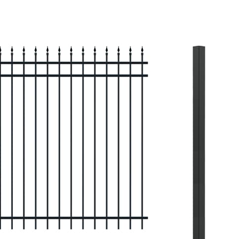 Alberts 511272 Zaun-Set Columbus | matt schwarz | zum Einbetonieren | Höhe 1800 mm | Länge 6 m von Alberts