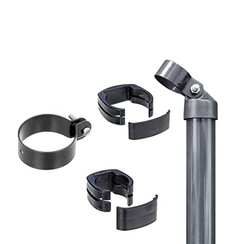 Alberts 601874 Zaunanschluss-Set Wellengittertor an Schweißgitter Fix-Clip Pro® | Set,2s | zinkphosphatiert anthrazit-metallic | zum Einbetonieren | Torpfosten-Ø: 60 mm | Zaunhöhe: 1020 mm von Alberts