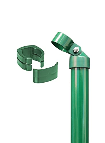 Alberts 602222 Zauneck-Set für Schweißgitter Fix-Clip Pro® | zinkphosphatiert grün | zum Einbetonieren | Zaunhöhe 1220 mm von Alberts