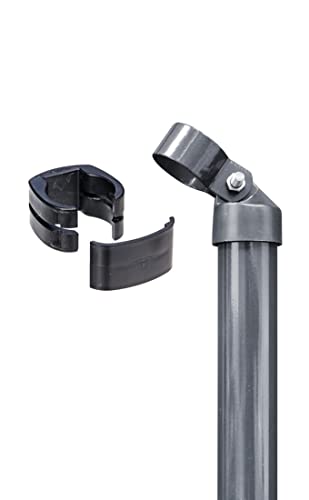 Alberts 602284 Zauneck-Set für Schweißgitter Fix-Clip Pro® | zinkphosphatiert anthrazit-metallic | zum Einbetonieren | Zaunhöhe 810 mm von Alberts
